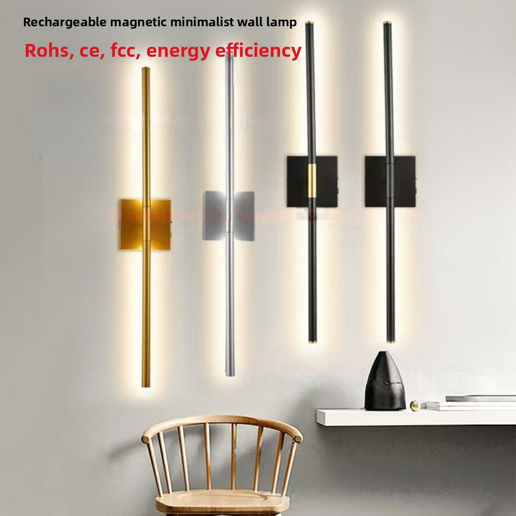Magnetic Rechargeable LED Wall Lamp | No-Drill Dimmable Light with Remote