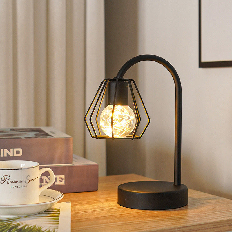 Vintage Iron Table Lamp | Retro Battery-Powered Decorative Light