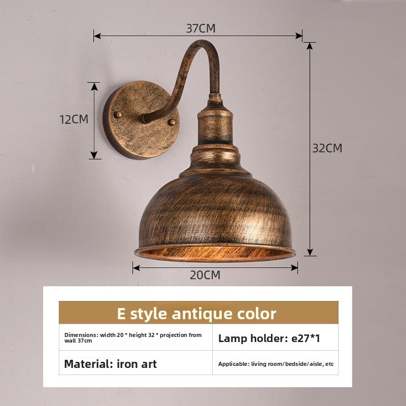 Retro Industrial Iron Wall Lamp | Vintage Style Indoor & Outdoor Light