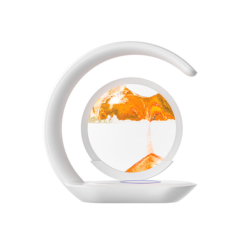 Quicksand Hourglass Desk Lamp | Wireless Charging Night Light with Touch Control