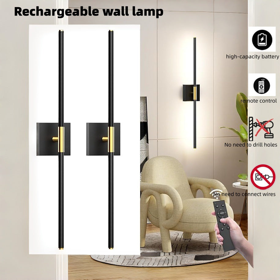 Magnetic Rechargeable LED Wall Lamp | No-Drill Dimmable Light with Remote