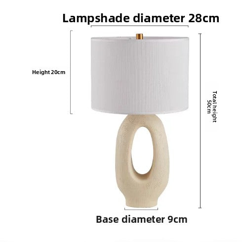 Wabi-Sabi Resin Table Lamp | Dimmable Vintage Zen Bedside Light with Remote