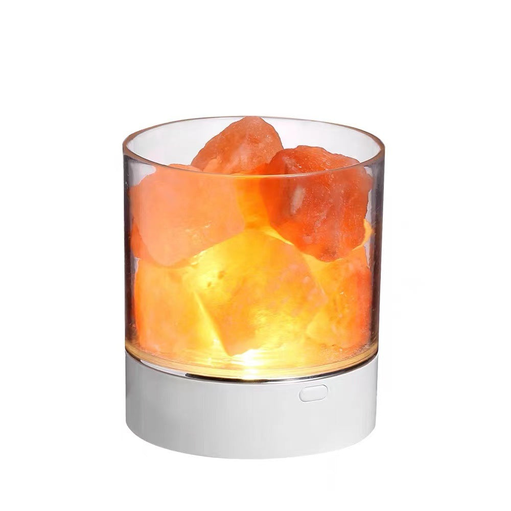Himalayan Salt Night Light | USB Rechargeable Color-Changing Lamp with Essential Oil