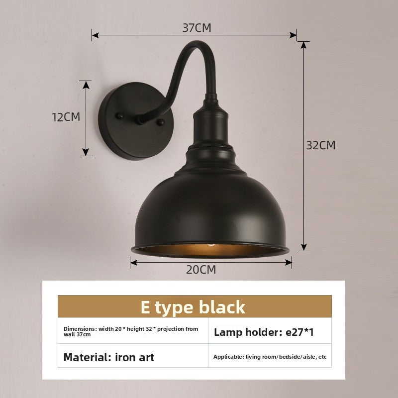 Retro Industrial Iron Wall Lamp | Vintage Style Indoor & Outdoor Light