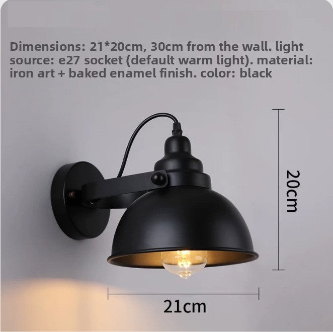 Retro Industrial Iron Wall Lamp | Vintage Style Indoor & Outdoor Light