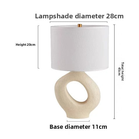 Wabi-Sabi Resin Table Lamp | Dimmable Vintage Zen Bedside Light with Remote