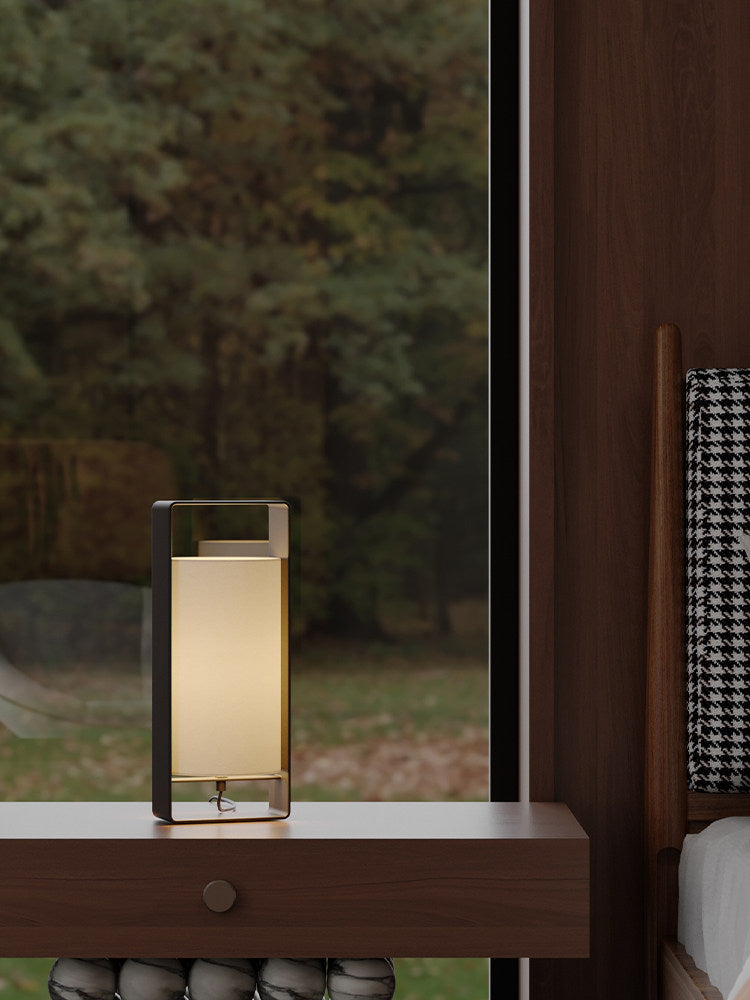 Vintage Minimalist Table Lamp | Retro Iron & Cloth Shade Bedside Light