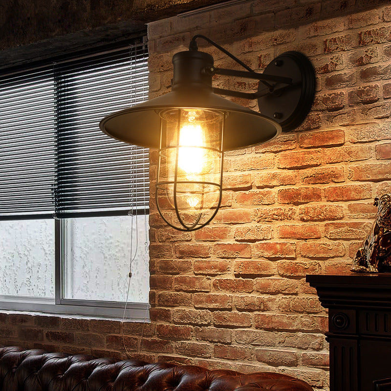 Retro Industrial Iron Wall Lamp | Vintage Style Indoor & Outdoor Light