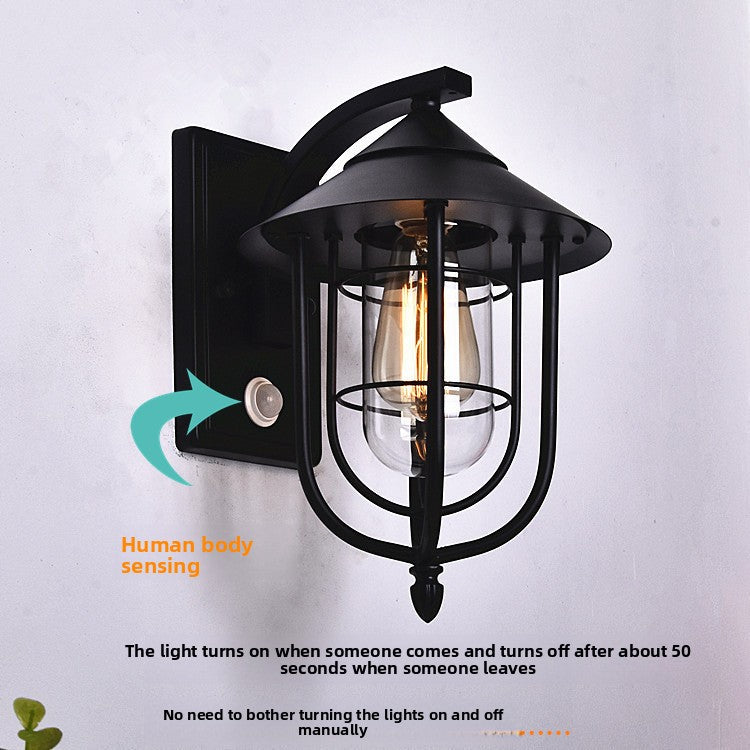Nordic Retro Outdoor Wall Light | Motion Sensor Waterproof LED Lamp