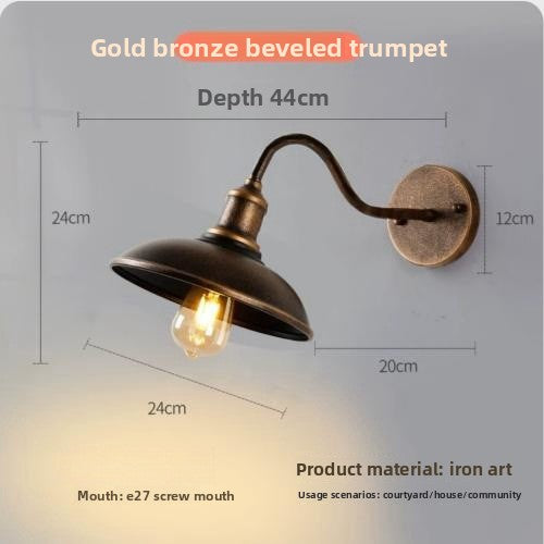 Retro Industrial Iron Wall Lamp | Vintage Style Indoor & Outdoor Light