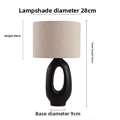 Wabi-Sabi Resin Table Lamp | Dimmable Vintage Zen Bedside Light with Remote