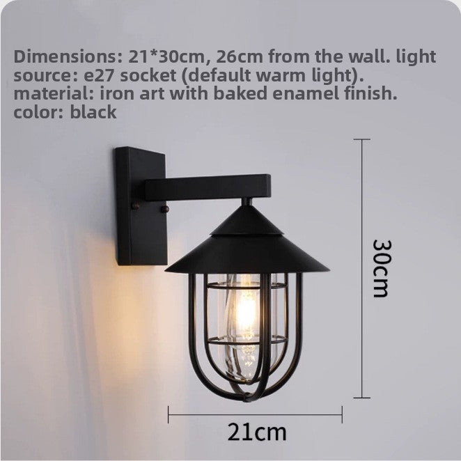 Retro Industrial Iron Wall Lamp | Vintage Style Indoor & Outdoor Light