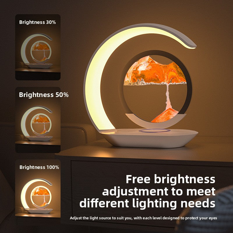 Quicksand Hourglass Desk Lamp | Wireless Charging Night Light with Touch Control