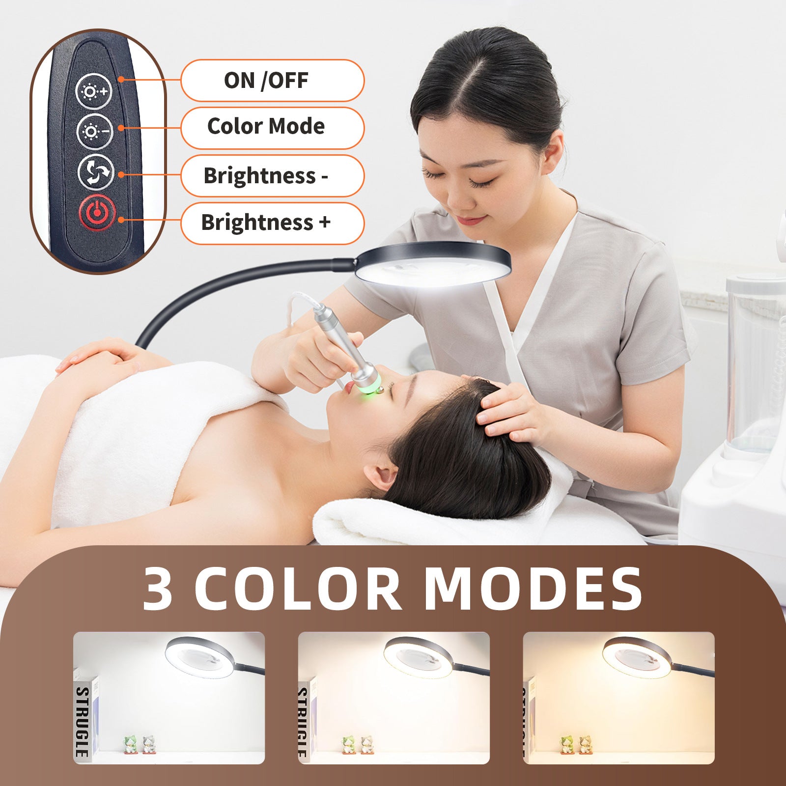 LED Magnifying Floor Lamp | Adjustable Telescopic Stand with Lens Light