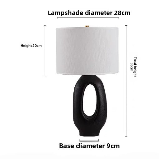 Wabi-Sabi Resin Table Lamp | Dimmable Vintage Zen Bedside Light with Remote