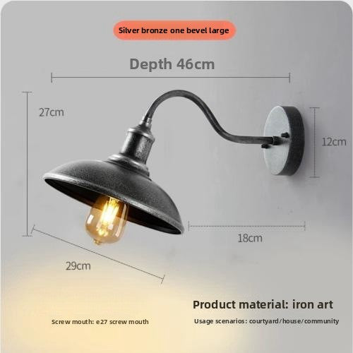 Retro Industrial Iron Wall Lamp | Vintage Style Indoor & Outdoor Light
