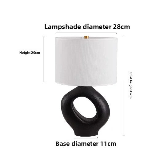 Wabi-Sabi Resin Table Lamp | Dimmable Vintage Zen Bedside Light with Remote