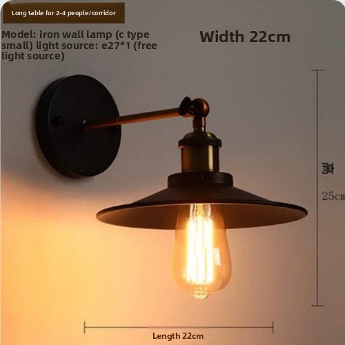 Retro Industrial Iron Wall Lamp | Vintage Style Indoor & Outdoor Light