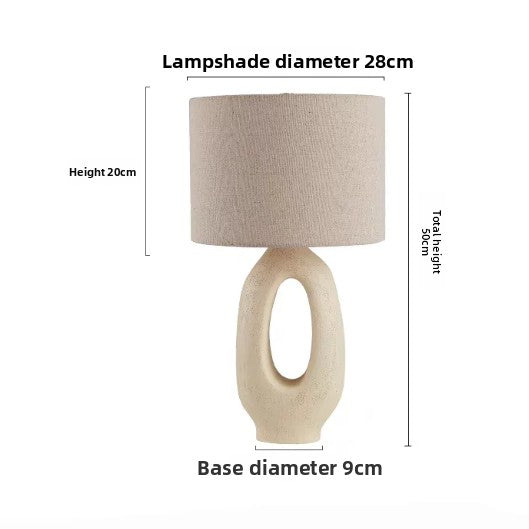 Wabi-Sabi Resin Table Lamp | Dimmable Vintage Zen Bedside Light with Remote
