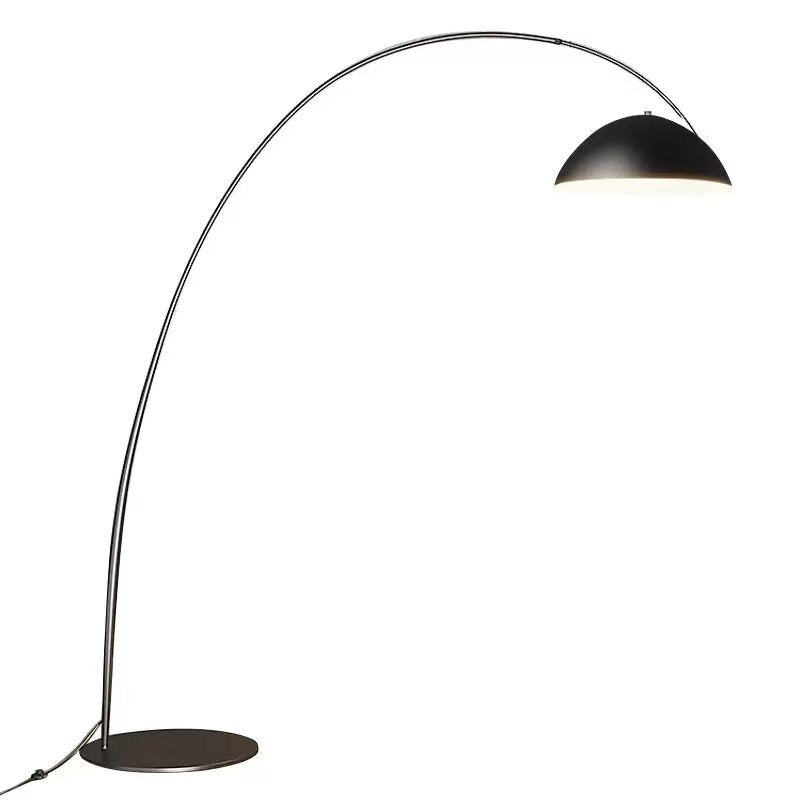 Curved LED Floor Lamp | Marble Base Arc Light with Remote Dimming
