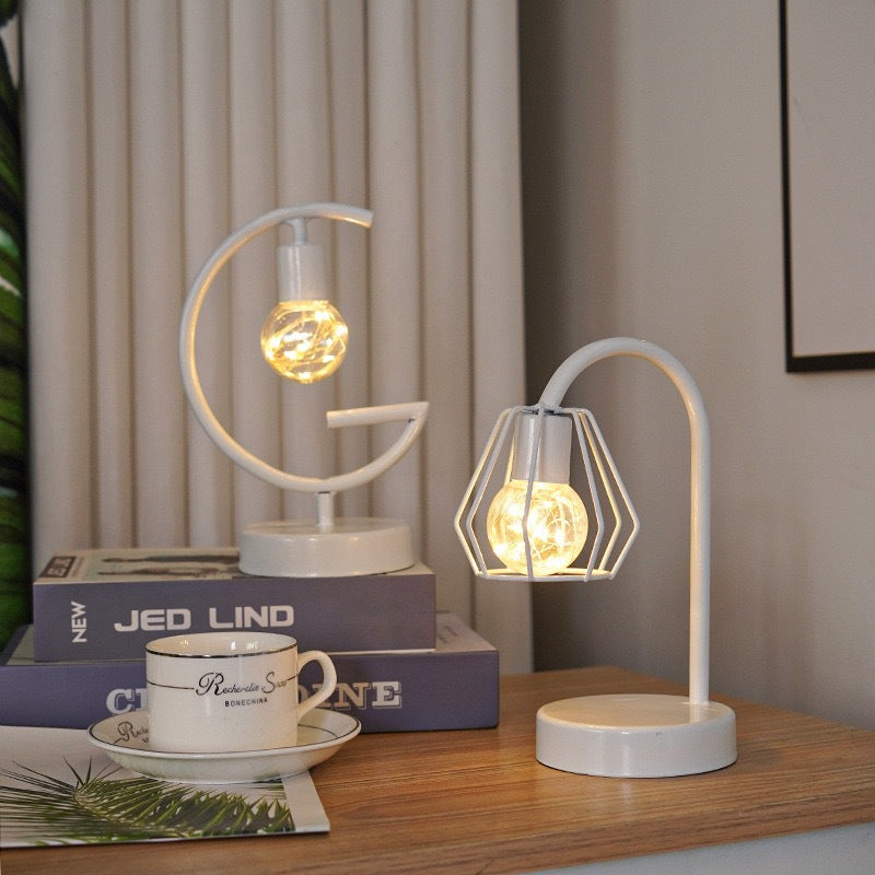 Vintage Iron Table Lamp | Retro Battery-Powered Decorative Light