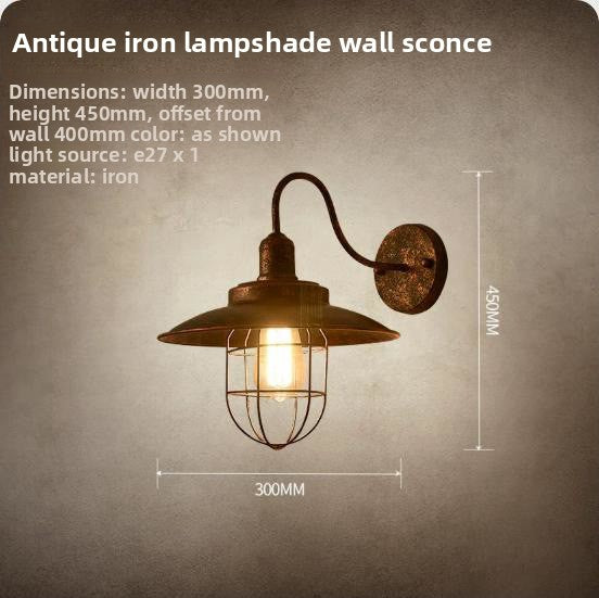 Retro Industrial Iron Wall Lamp | Vintage Style Indoor & Outdoor Light