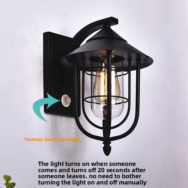 Nordic Retro Outdoor Wall Light | Motion Sensor Waterproof LED Lamp