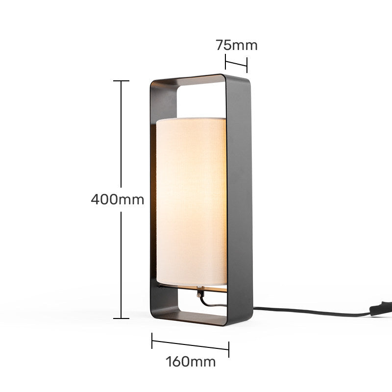 Vintage Minimalist Table Lamp | Retro Iron & Cloth Shade Bedside Light