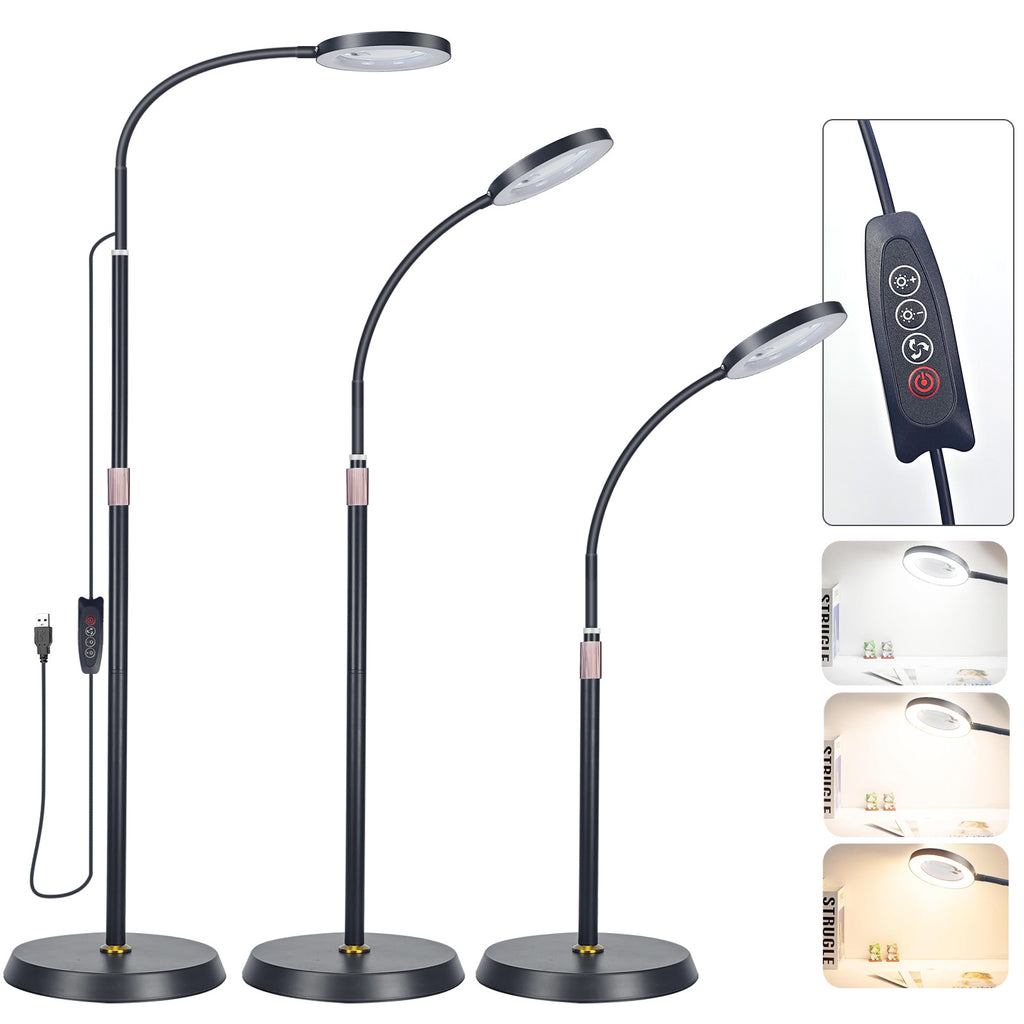 LED Magnifying Floor Lamp | Adjustable Telescopic Stand with Lens Light