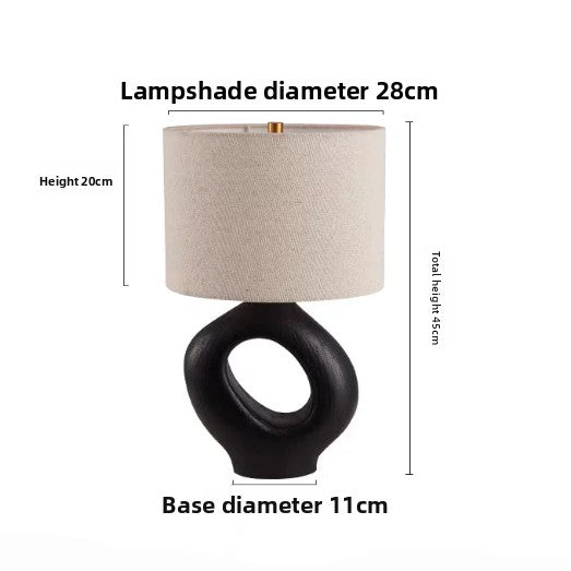 Wabi-Sabi Resin Table Lamp | Dimmable Vintage Zen Bedside Light with Remote