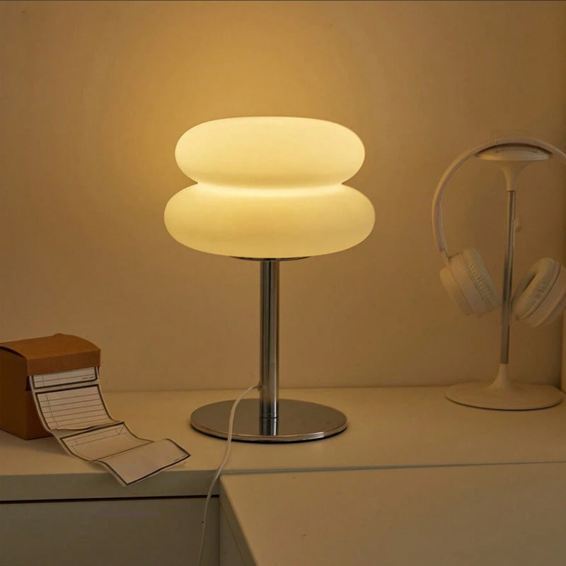 Nordic Bauhaus Glass Bedside Lamp | USB Dimmable 3-Color Table Light