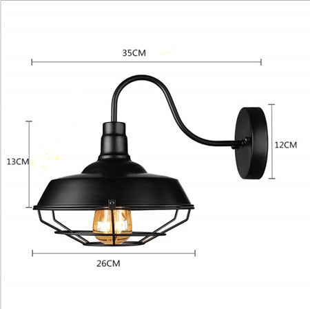 Retro Industrial Iron Wall Lamp | Vintage Style Indoor & Outdoor Light