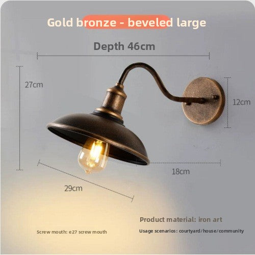 Retro Industrial Iron Wall Lamp | Vintage Style Indoor & Outdoor Light