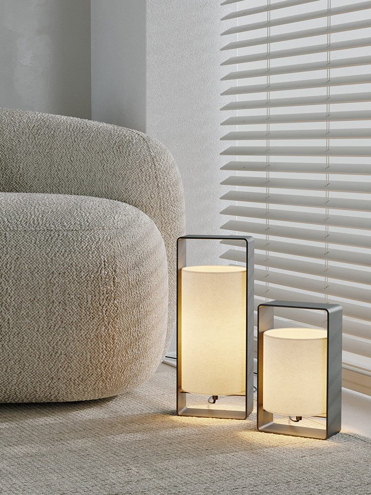 Vintage Minimalist Table Lamp | Retro Iron & Cloth Shade Bedside Light