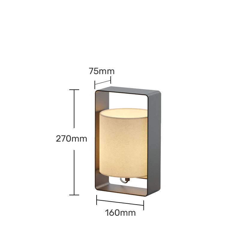 Vintage Minimalist Table Lamp | Retro Iron & Cloth Shade Bedside Light