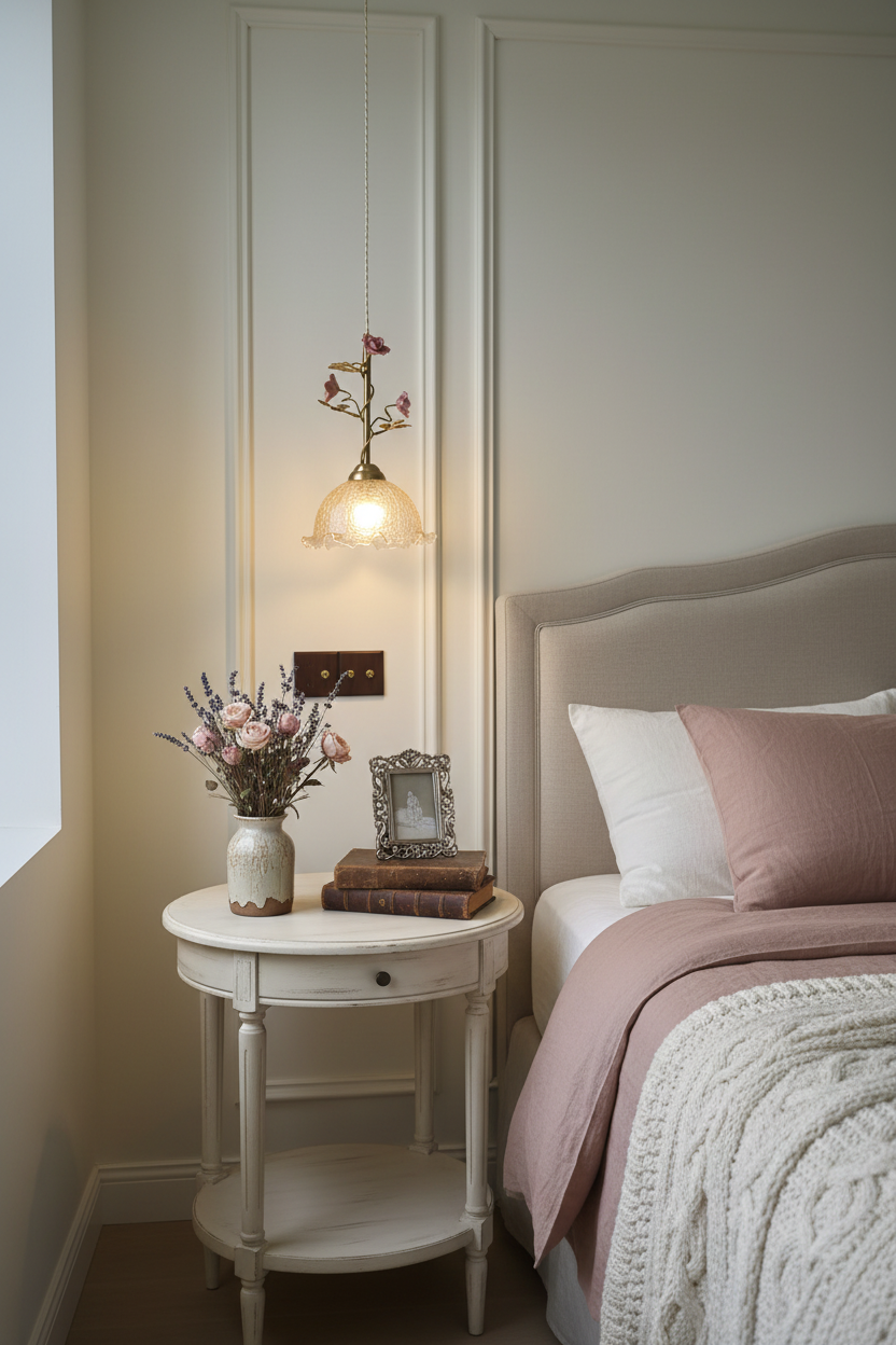 French Rose Pendant - Bedroom