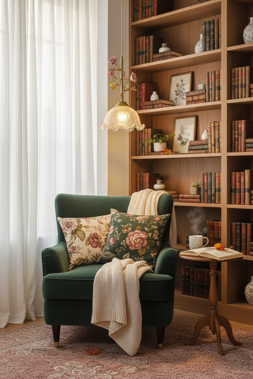 French Rose Pendant - Reading Nook